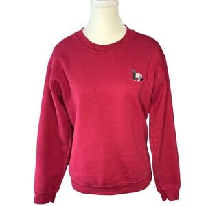 TOPSHOP Red Crewneck Sweatshirt Gorilla Embroidery Womens Small 4-6